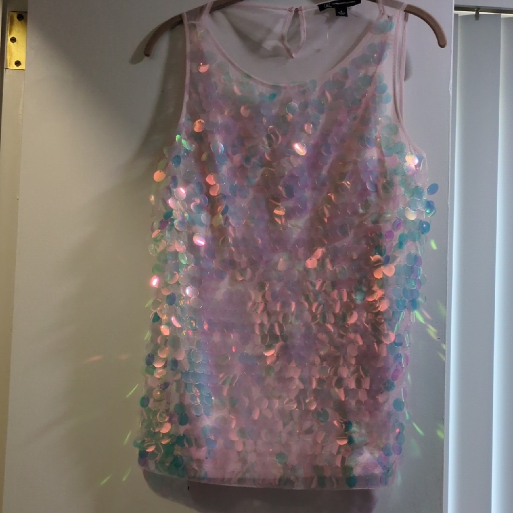 INC International Concepts Iridescent Sequin Blouse
